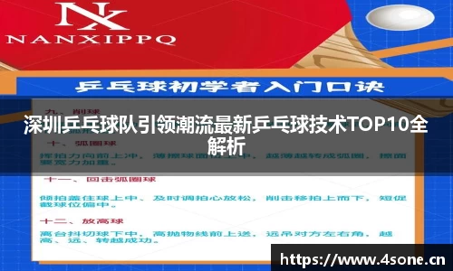 深圳乒乓球队引领潮流最新乒乓球技术TOP10全解析